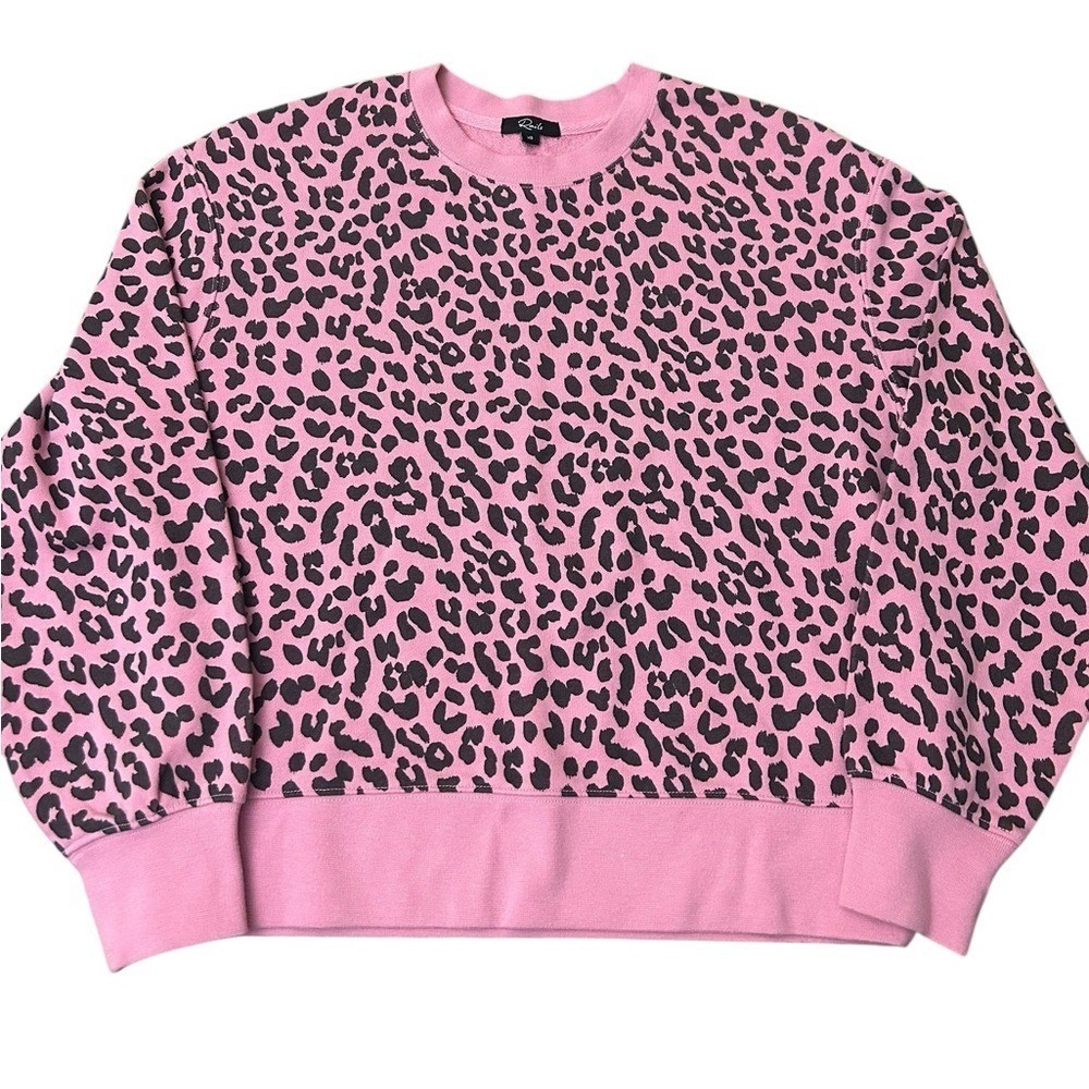 RAILS Ramona Pink Jaguar Pullover Sweatshirt XS - Picture 2 of 11